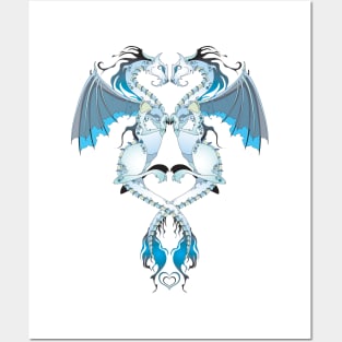 Azure Love Dragons Posters and Art